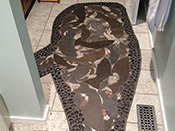 Bathroom whale floor inlay